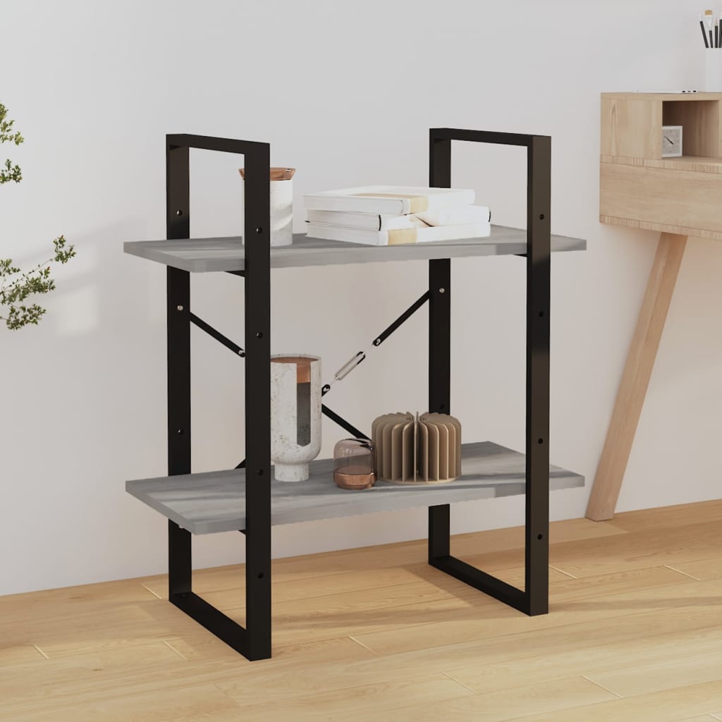 Bücherregal 2 Fächer Weiß 60x30x70 cm Holzwerkstoff