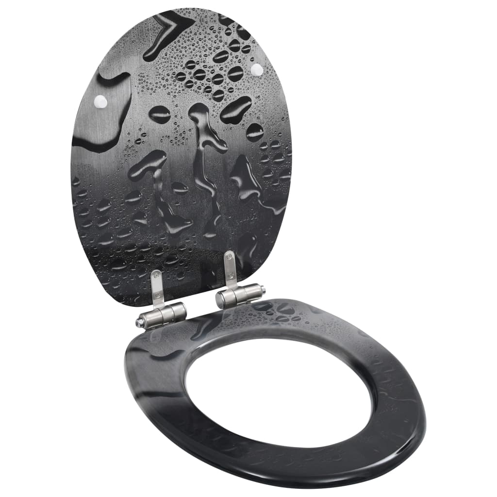 Toilettensitz MDF Deckel mit Absenkautomatik Design Weiß
