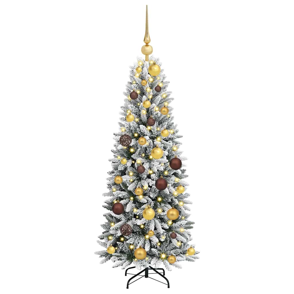 Künstlicher Weihnachtsbaum mit 150 LEDs mit Ständer Weiß 120 cm