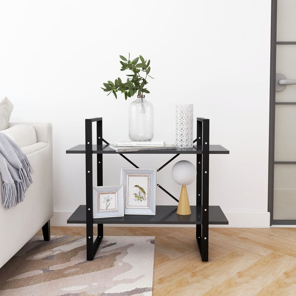 Bücherregal 2 Fächer Weiß 80x30x70 cm Holzwerkstoff