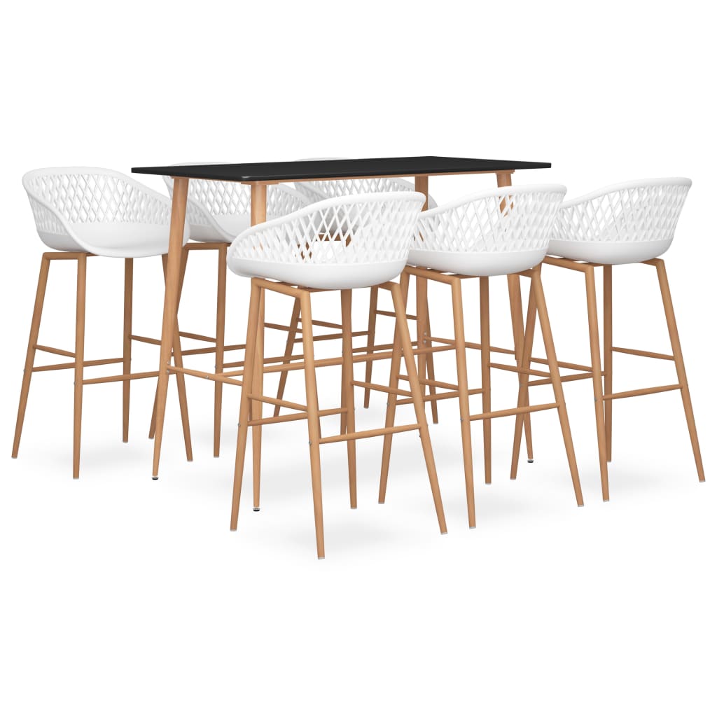 7-tlg. Bar-Set Weiß und Schwarz