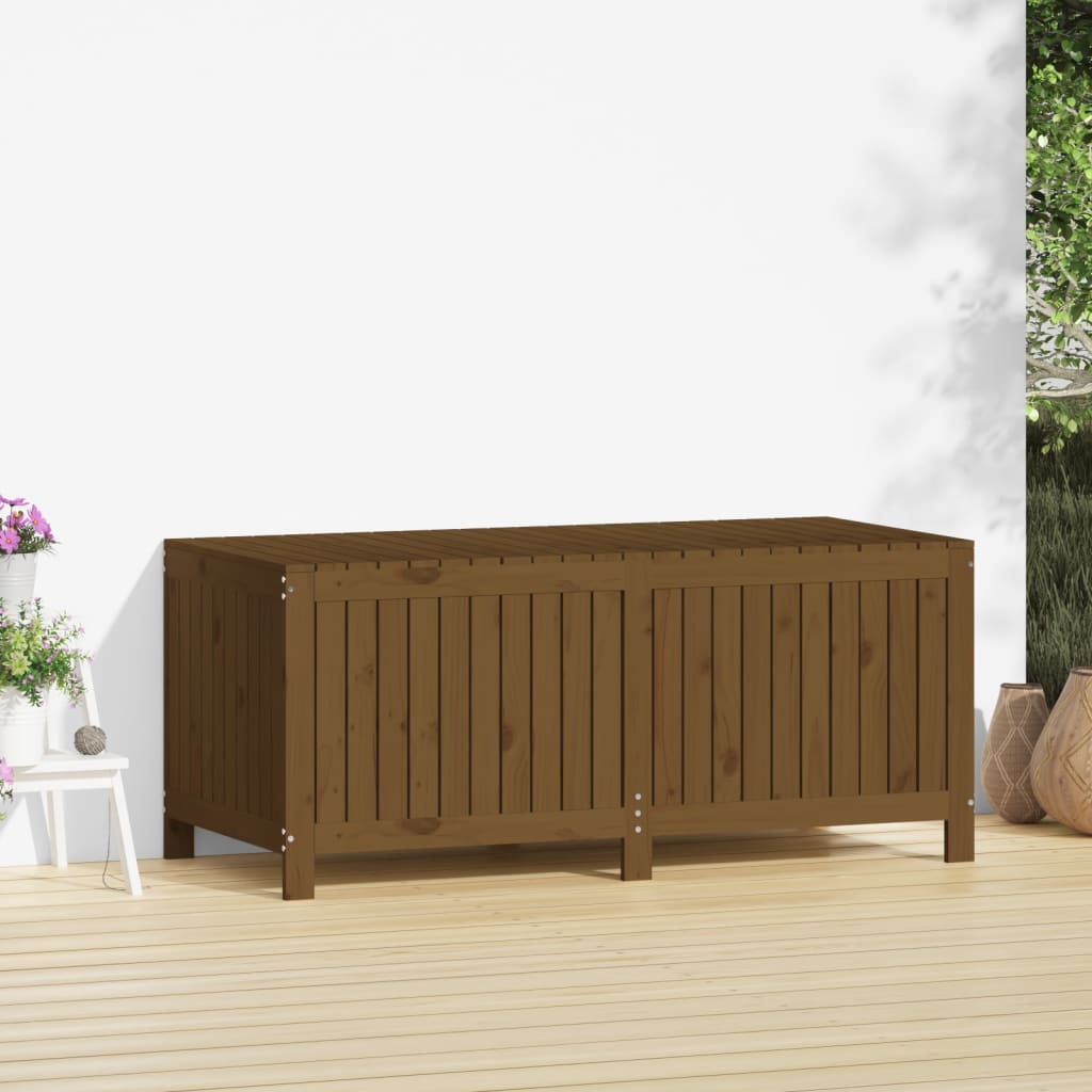 Gartentruhe Grau 76x42,5x54 cm Massivholz Kiefer