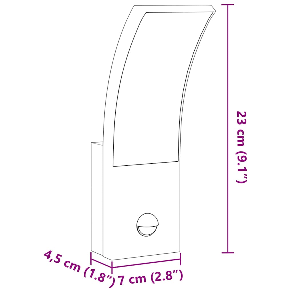 LED-Außenwandleuchten 2 Stk. Schwarz Aluminiumdruckguss