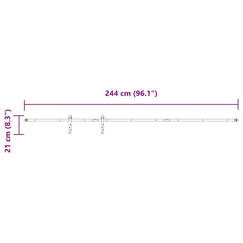 Schiebetürbeschlag Set für Schranktüren 91 cm Karbonstahl