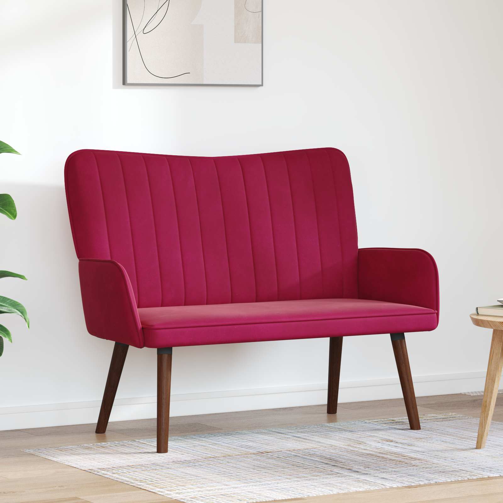 2-Sitzer Sofa Hellgrau 115 x 61 x 87 cm Samt (V)
