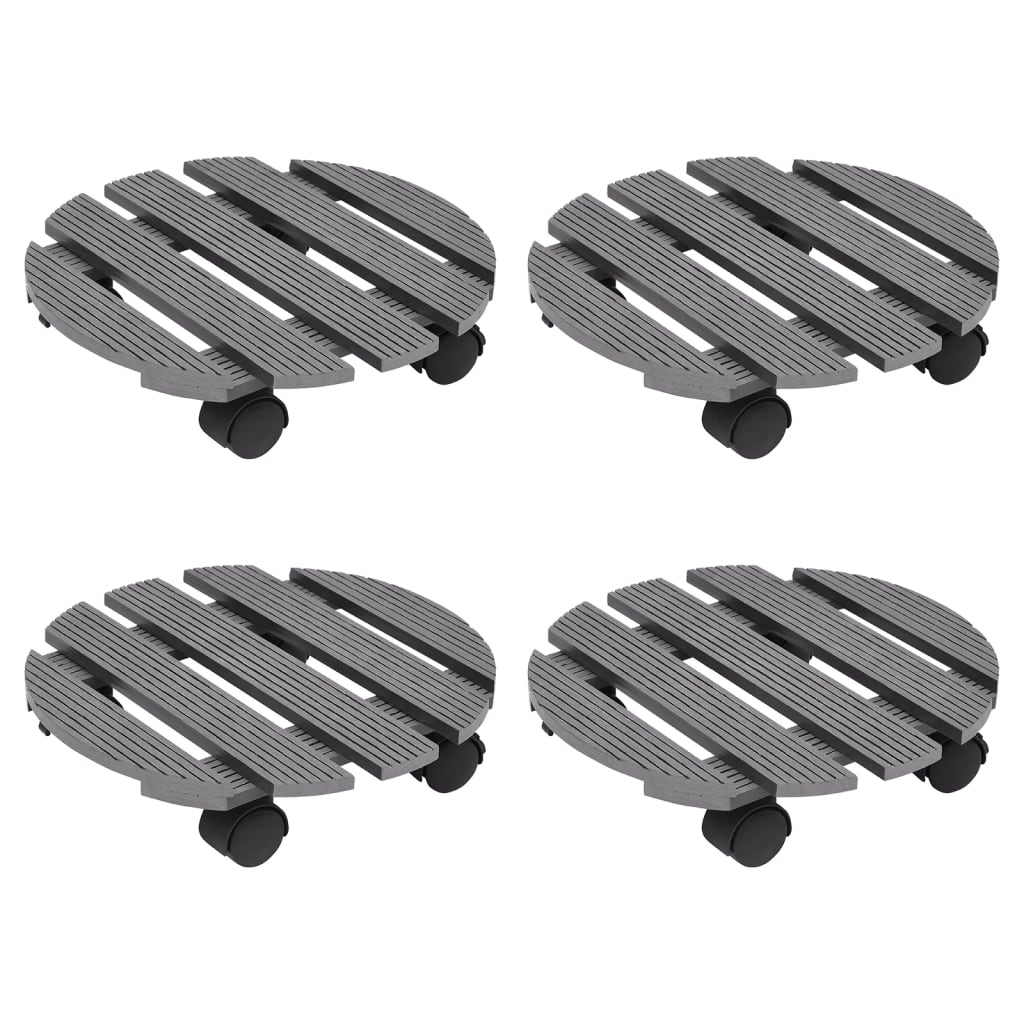 Pflanzenroller 2 Stk. Grau Ø30x7,5 cm WPC