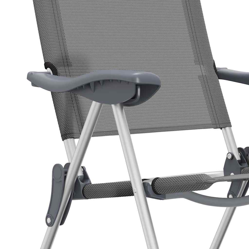 Klappbare Campingstühle 2 Stk. Grau Aluminium