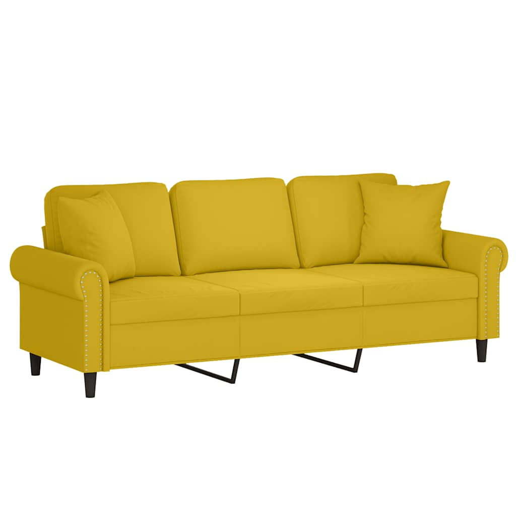 2-Sitzer-Sofa mit Zierkissen Dunkelgrün 120 cm Samt