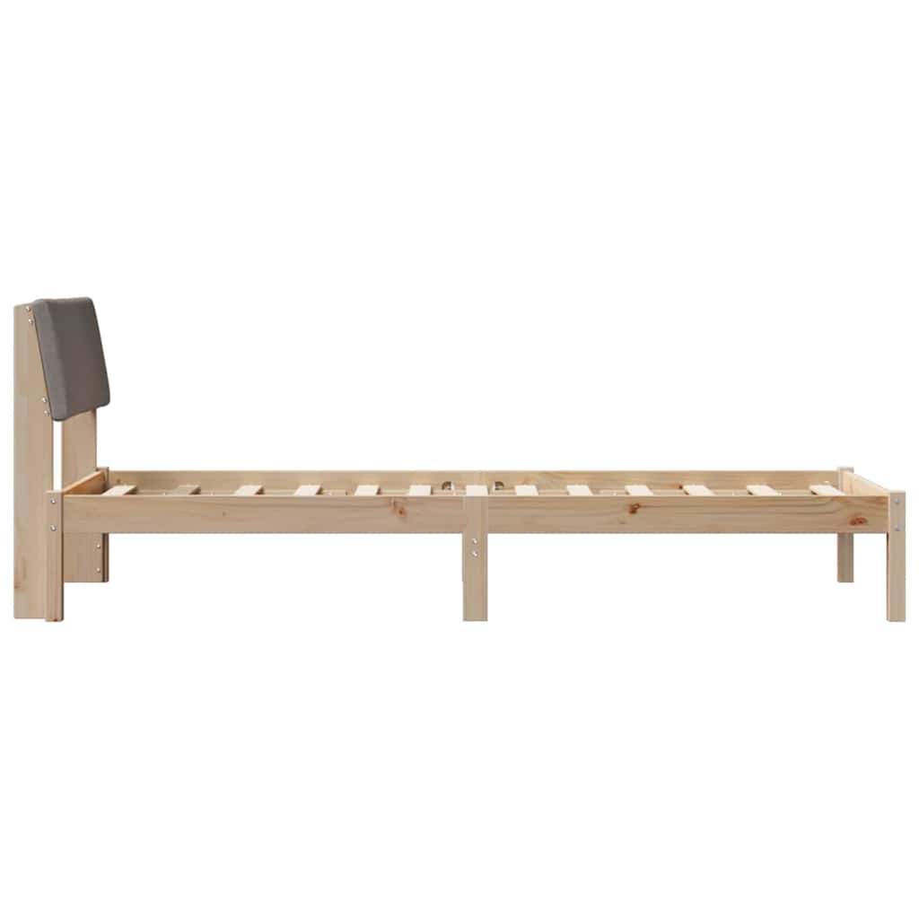 Bettgestell Braun und hellgrau 200 x 200 cm Massivholz Kiefer