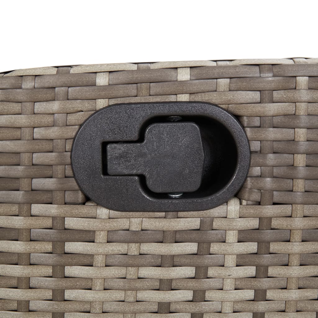 Gartensessel Verstellbar mit Kissen Schwarz Poly Rattan