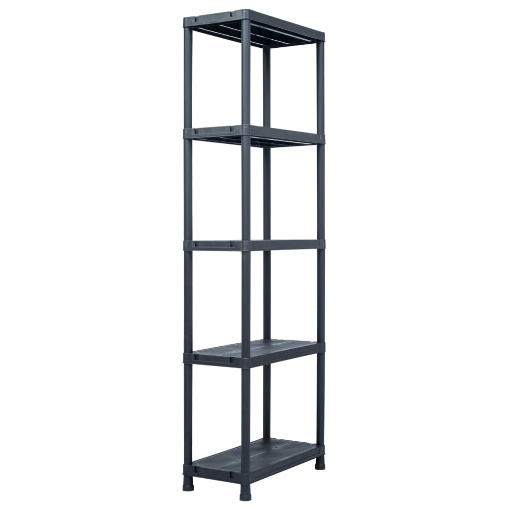 Lagerregale 2 Stk. Schwarz 60 x 30 x 138 cm Kunststoff