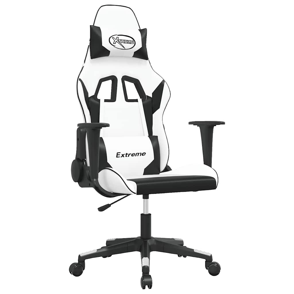 Gaming-Stuhl mit Massagefunktion Schwarz und Blau Kunstleder