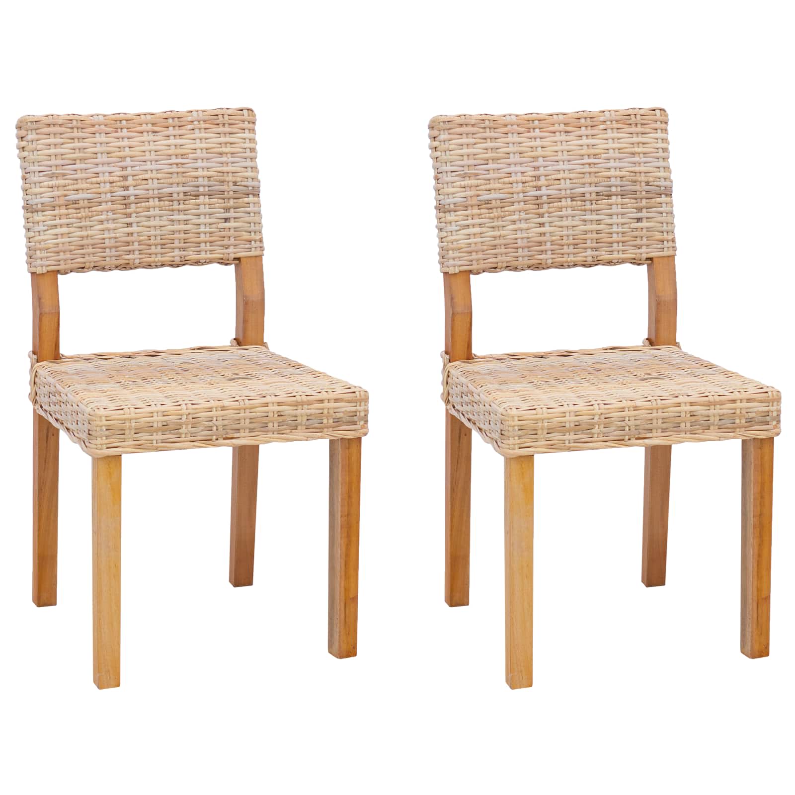 Esszimmerstuhl 2 pcs Kubu Rattan Weiß gewaschen 46 x 55 x 84 cm