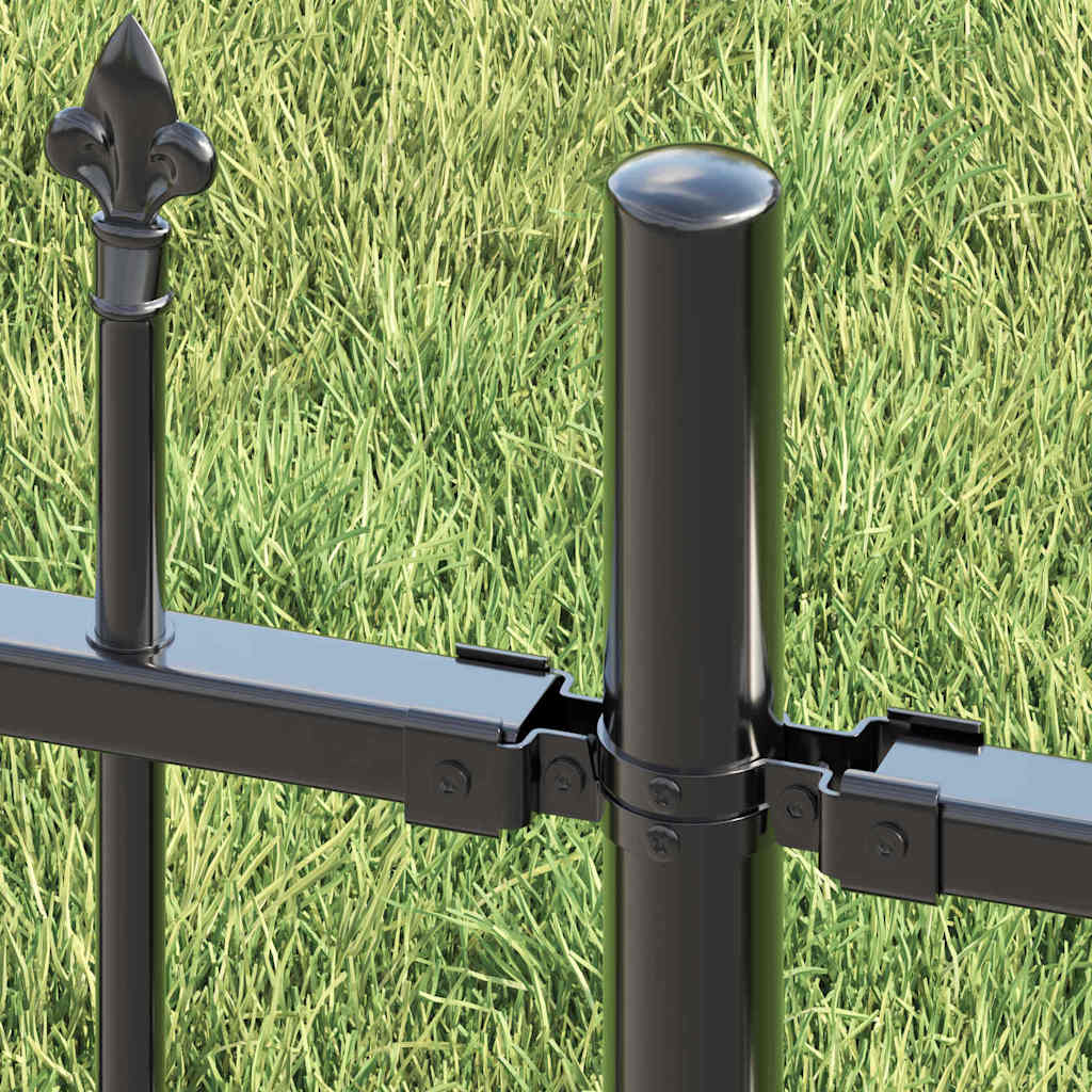 Gartenzaun Woerden mit Speerspitze Schwarz 240 x 75 cm Stahl