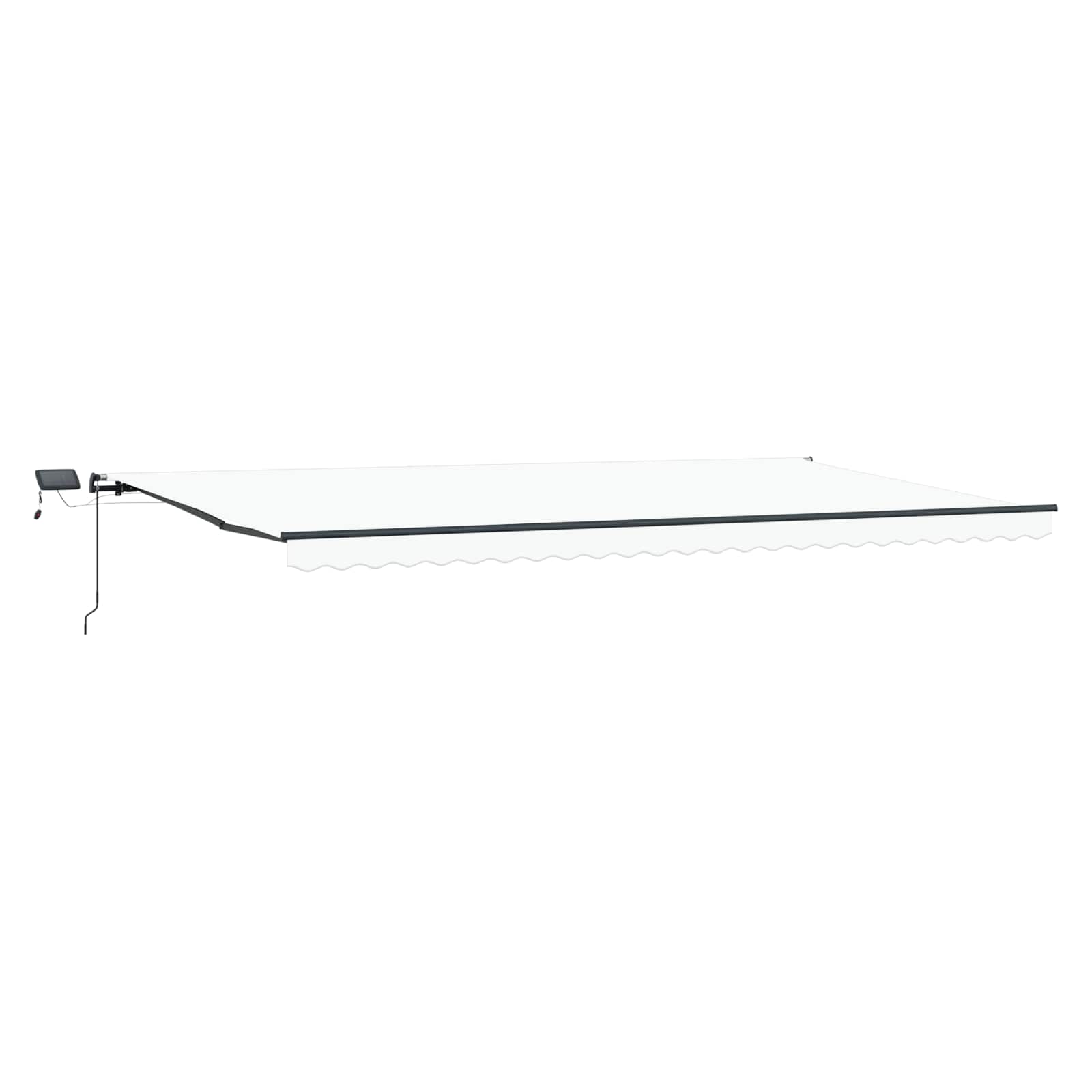 Markise Manuell Einziehbar mit LED 300x250 cm Blau und Weiß