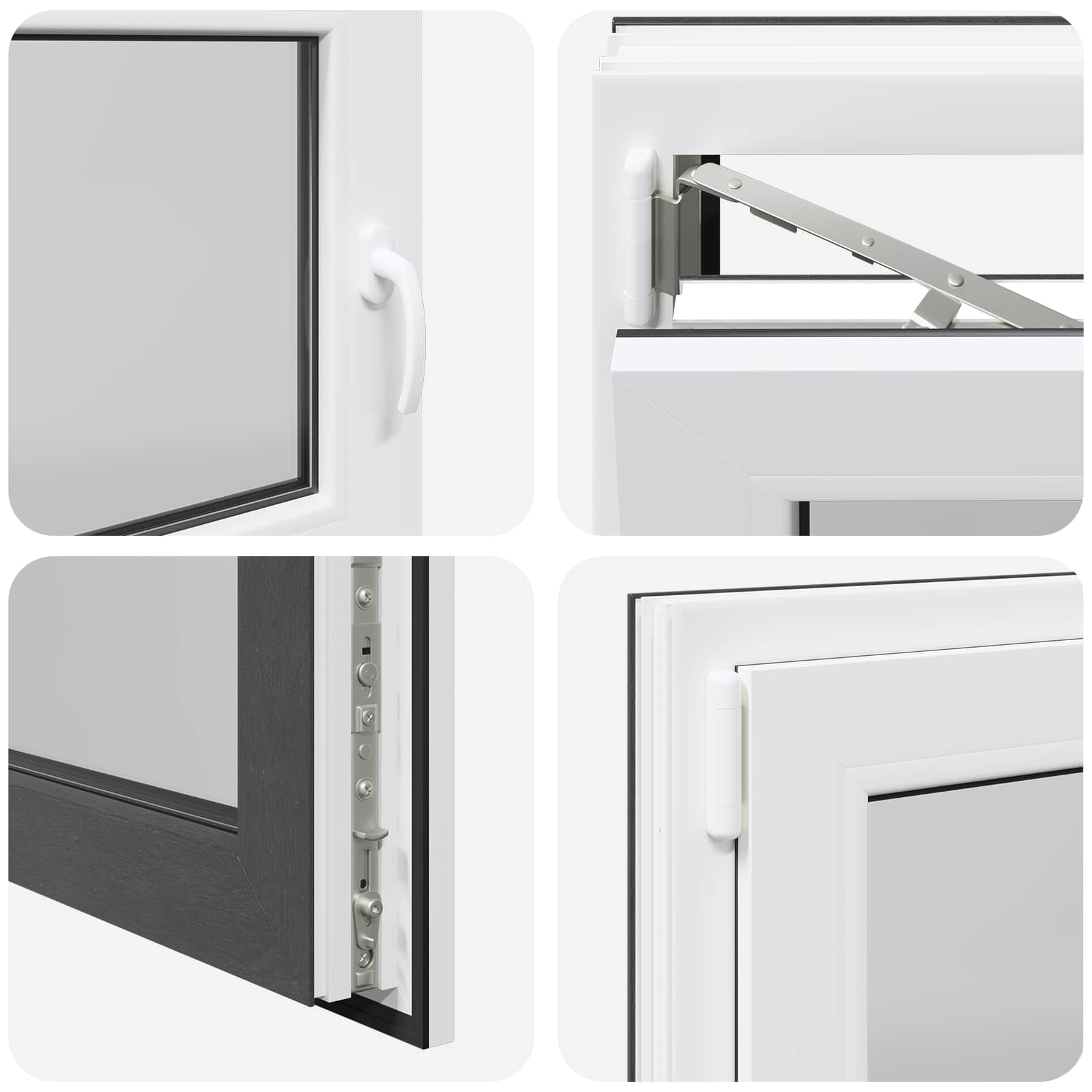 Kellerfenster RISOR 50 x 50 cm PVC und Glas Weiß