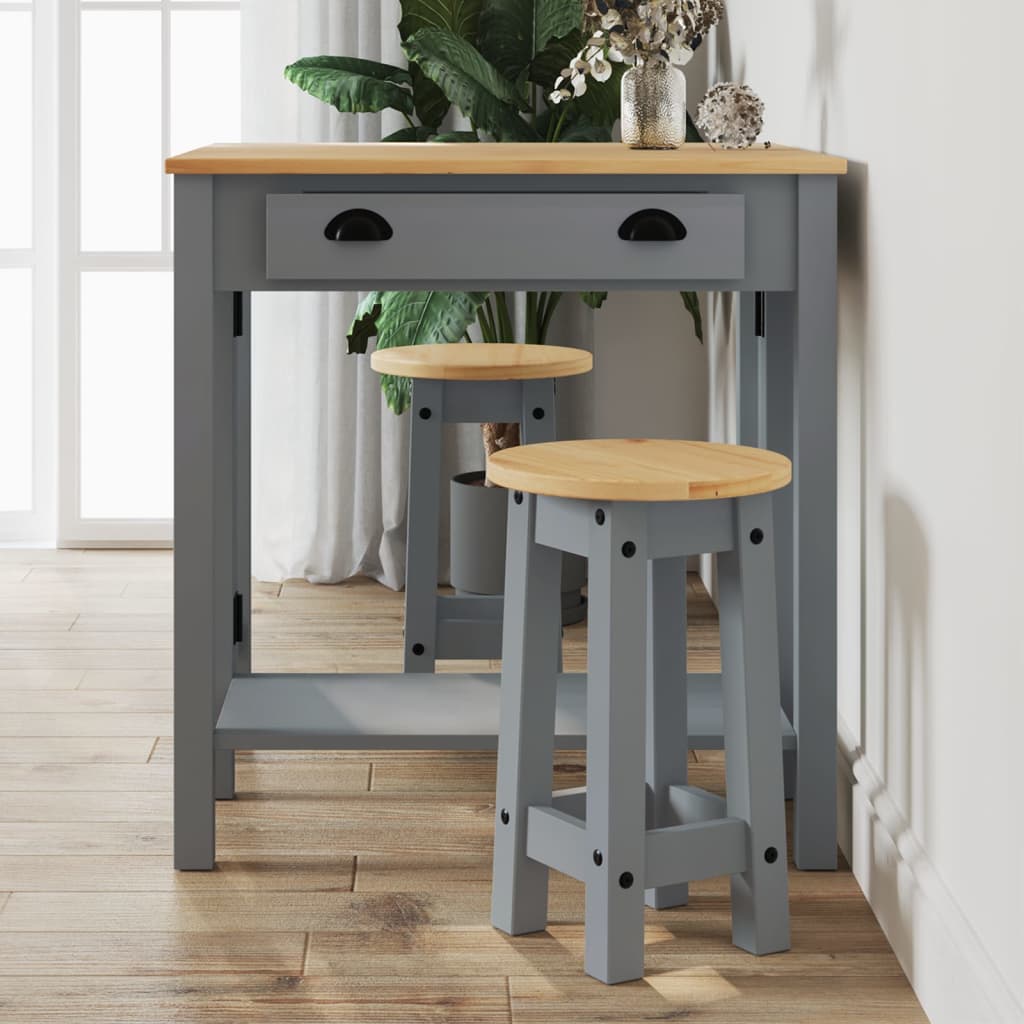 5-tlg. Bar-Set Weiß Massivholz Kiefer