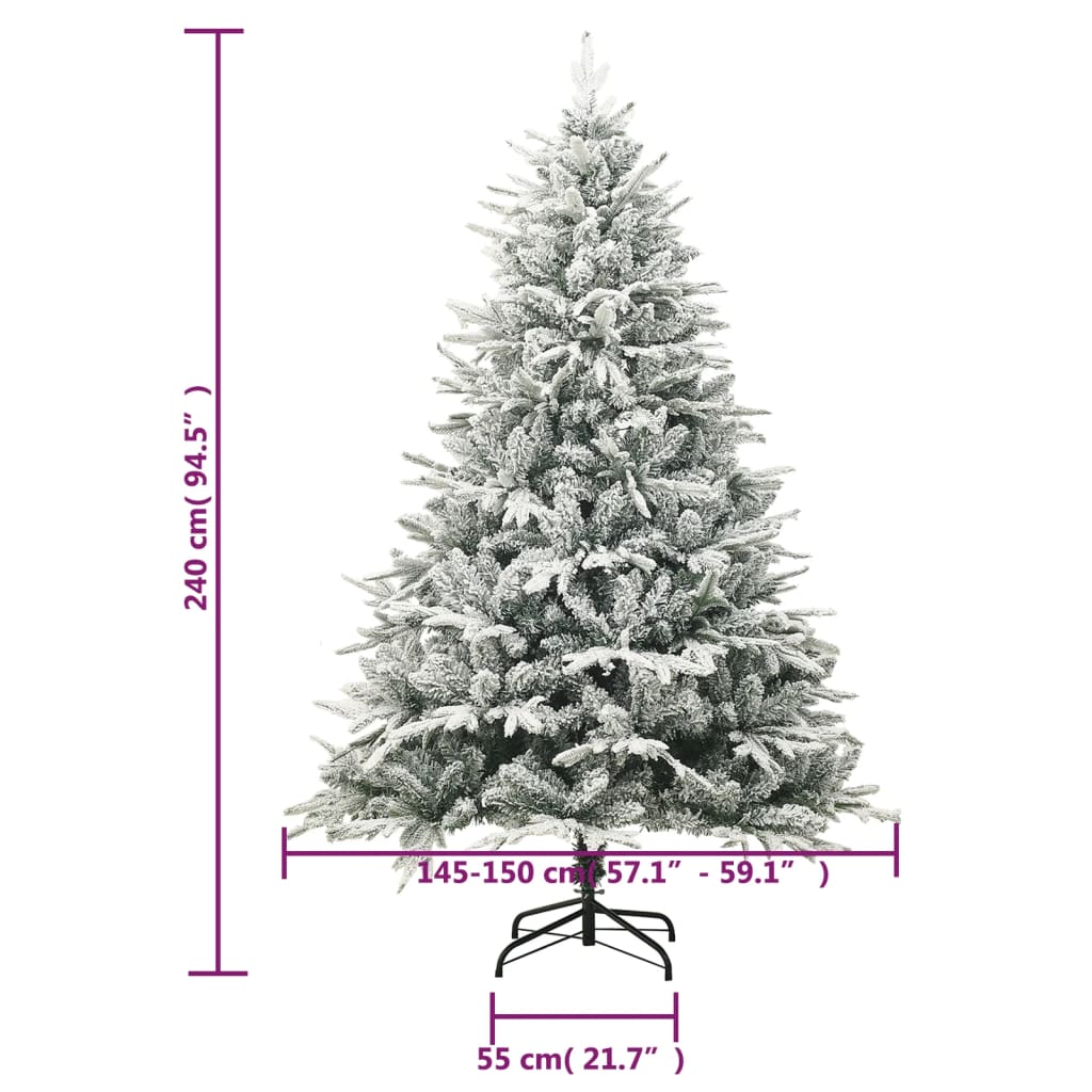 Künstlicher Weihnachtsbaum Beschneit Grün 180 cm PVC PE