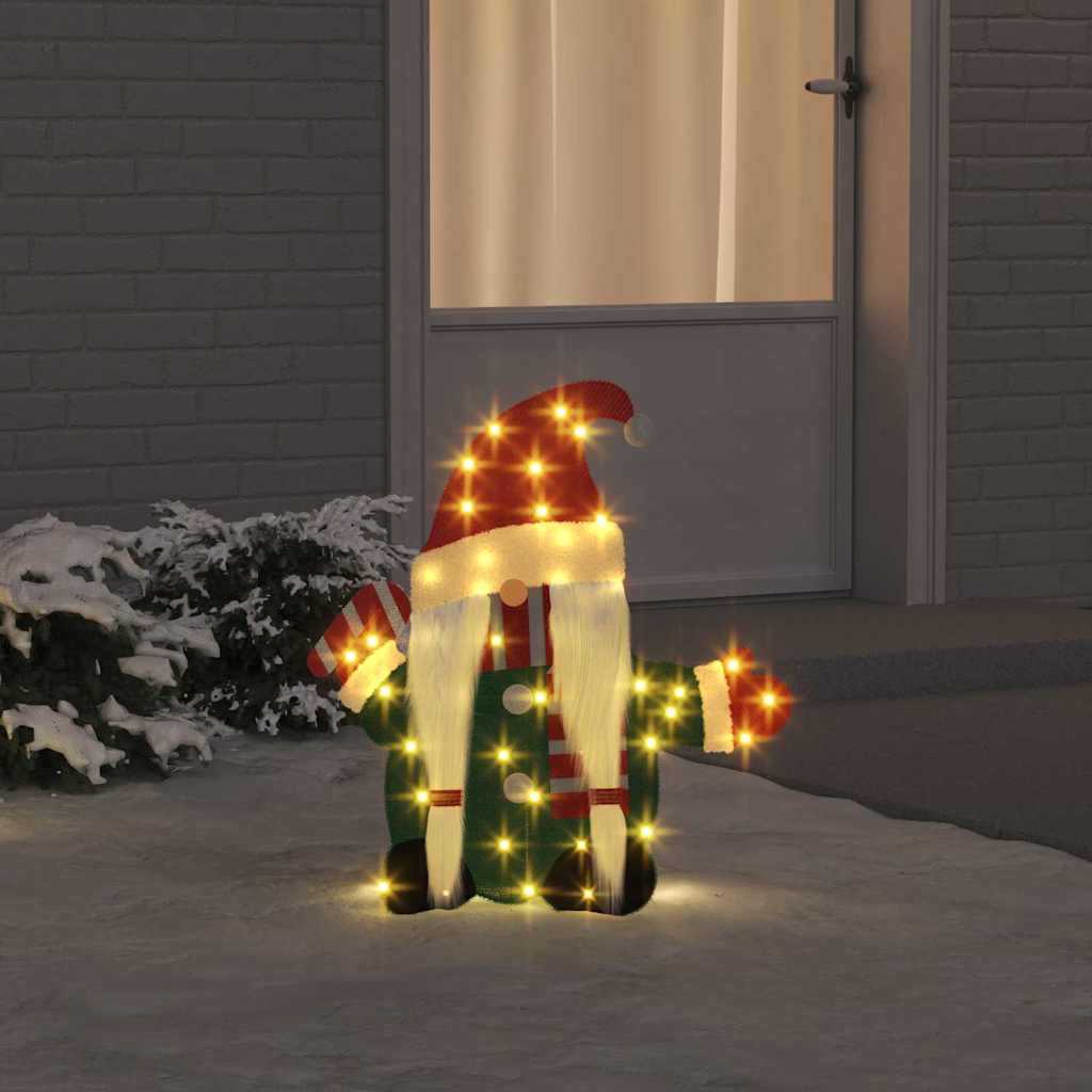 Beleuchteter Weihnachtsmann Warmes Weiß 70 x 62 cm Lamé-Stoff