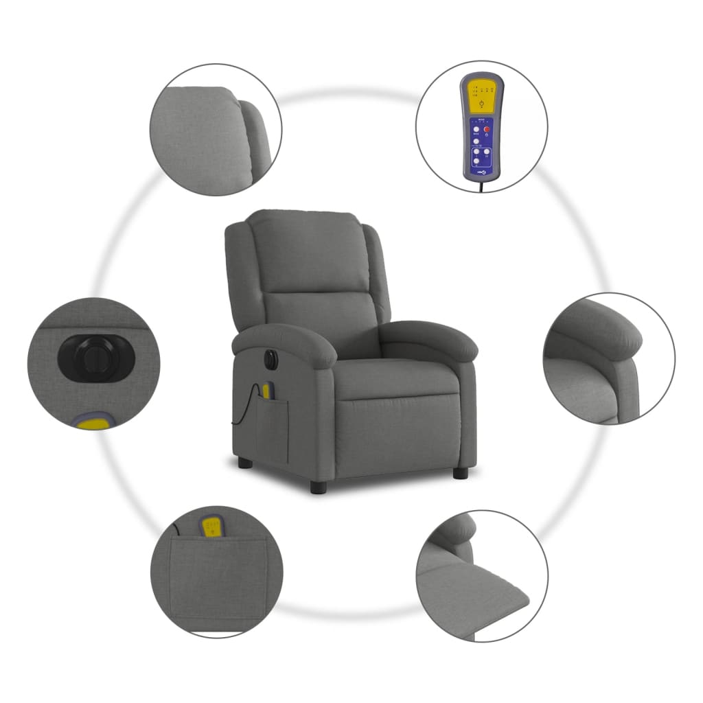 Relaxsessel Elektrisch Hellgrau Stoff