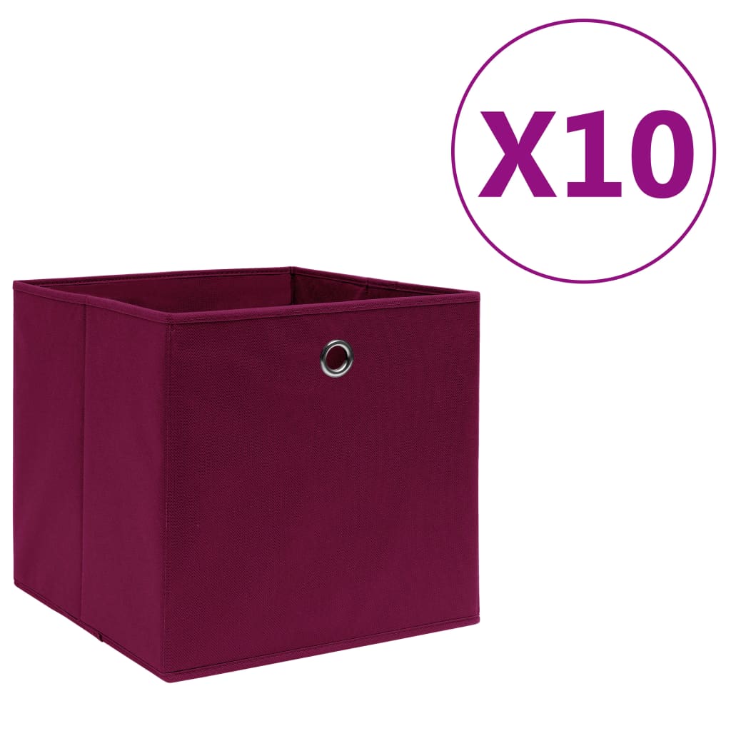 Aufbewahrungsboxen mit Deckeln 10 Stk. 28x28x28 cm Schwarz