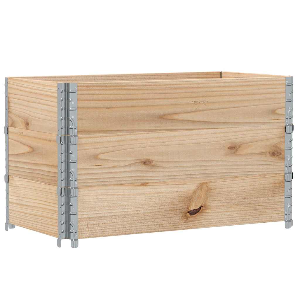 Paletten-Aufsatzrahmen Schwarz 80x60 cm Massivholz Kiefer