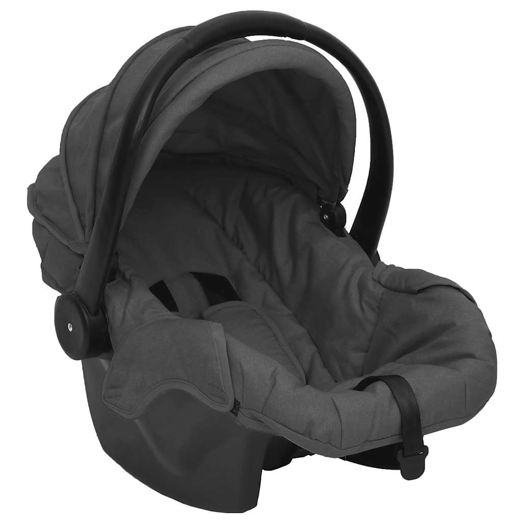 2-in-1 Kinderwagen Hellgrau und Schwarz Stahl