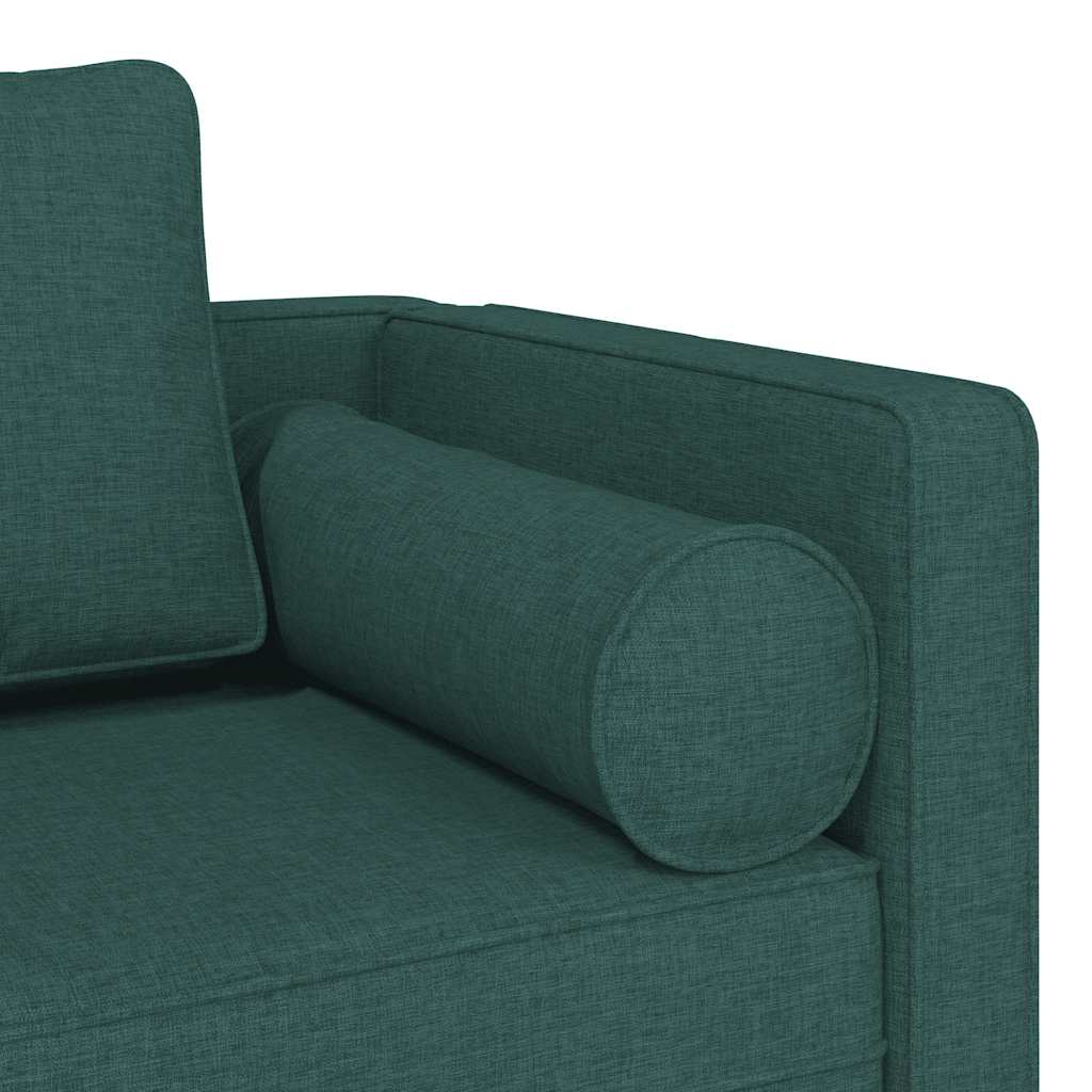 Chaiselongue mit Kissen Hellgrau Stoff