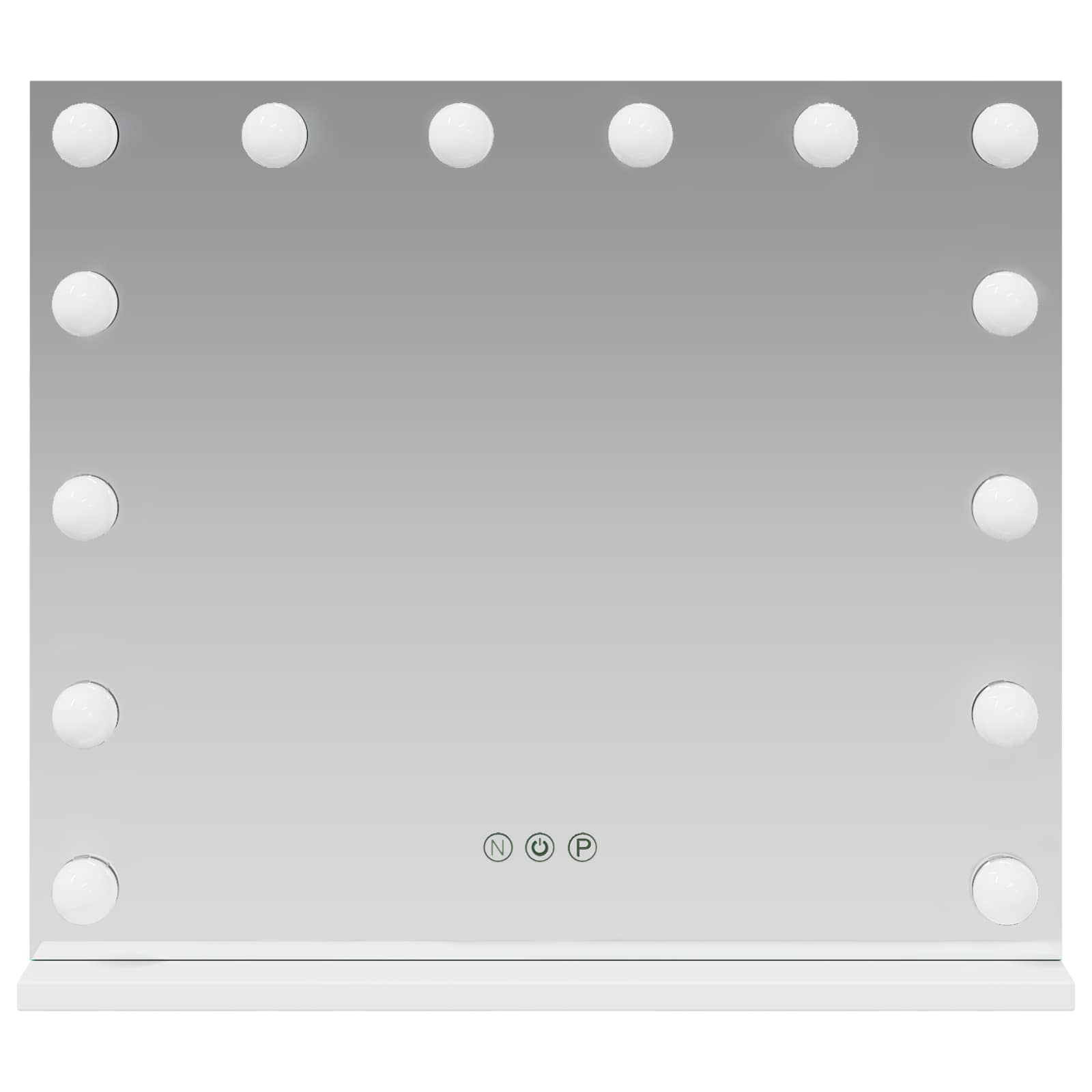 LED Schminkspiegel Weiß 44 x 10 x 53 cm Glas und Stahl