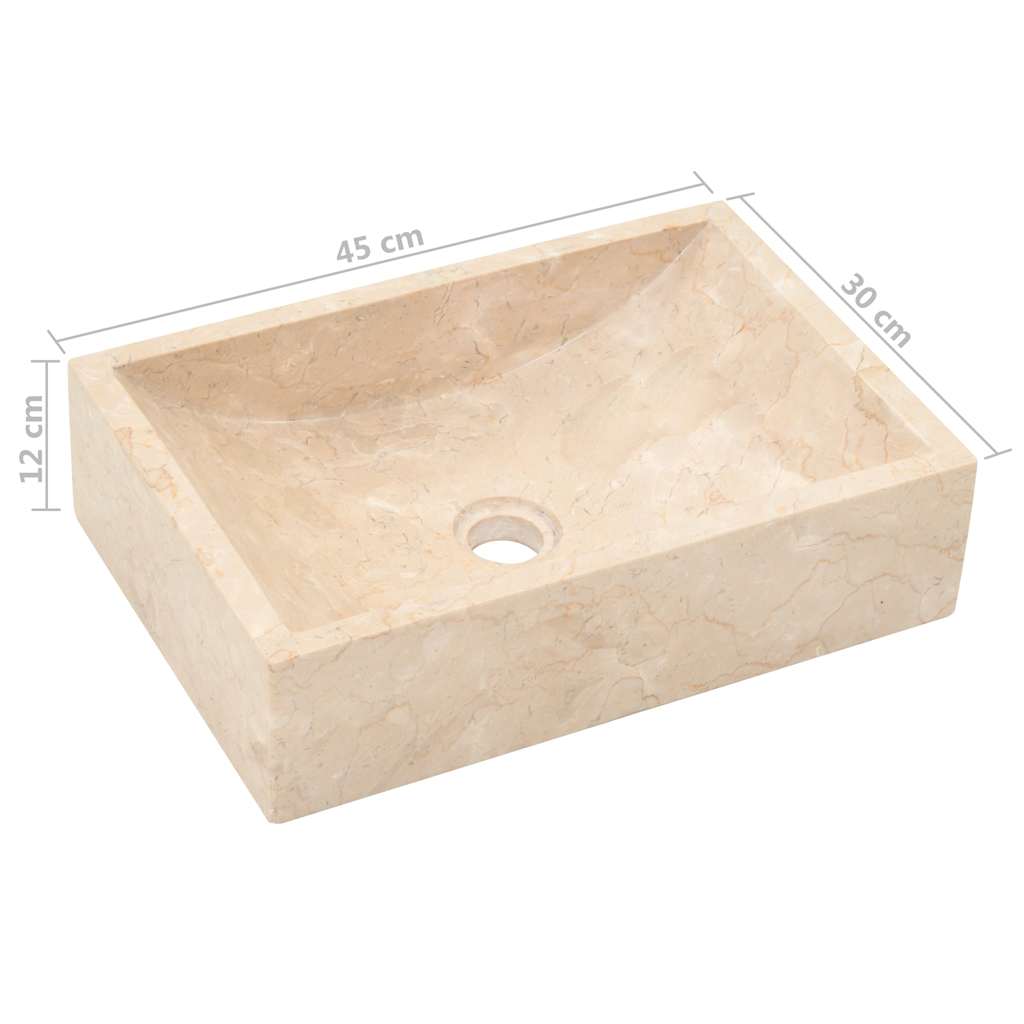 Waschbecken 45x30x12 cm Marmor Hochglanz-Schwarz