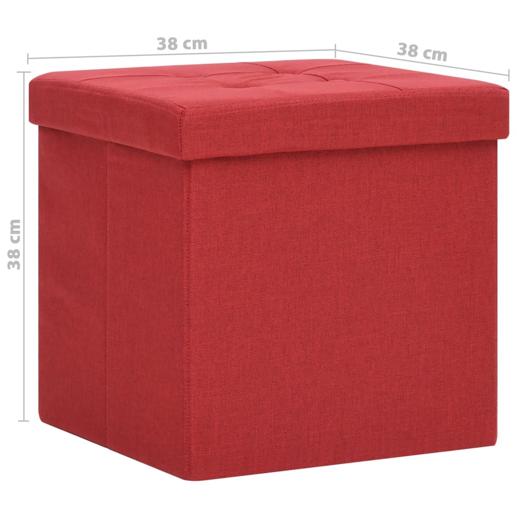 Hocker mit Stauraum Cremeweiß Leinenoptik