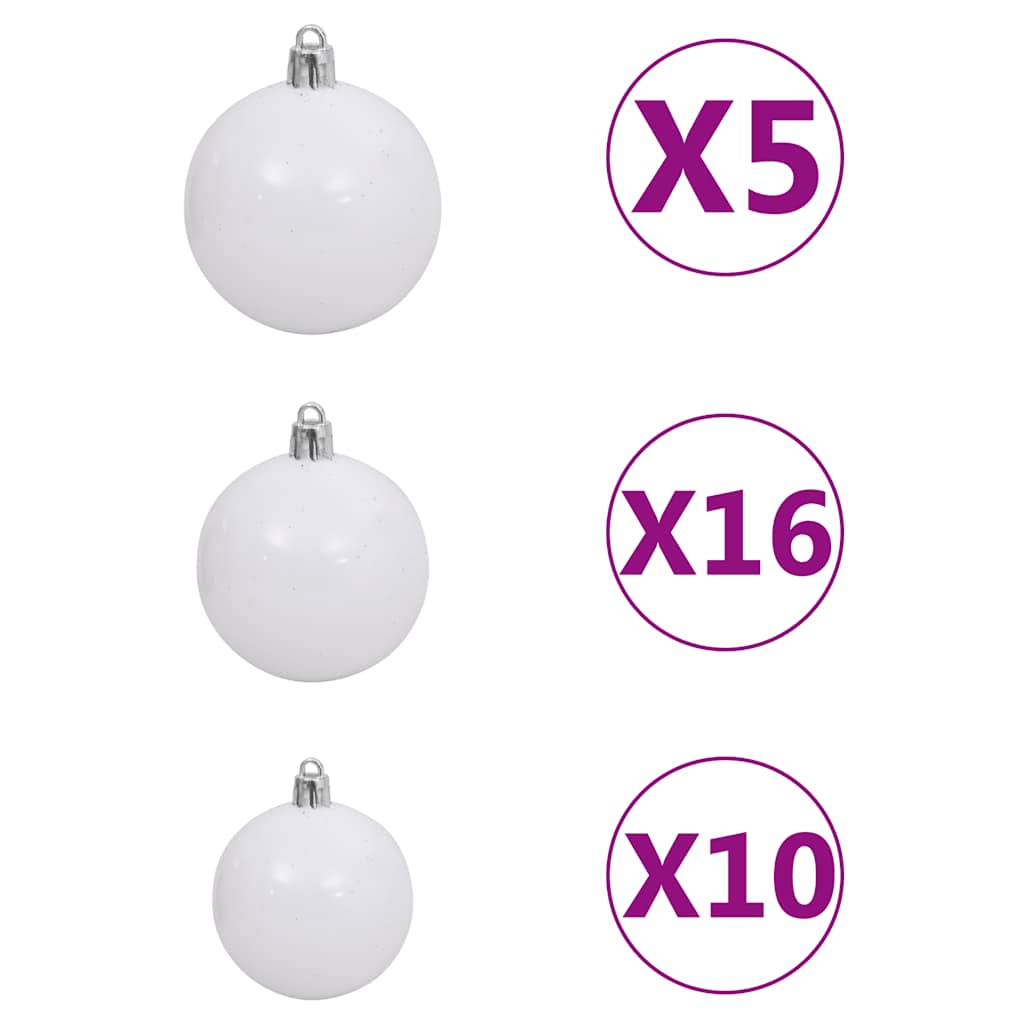 Künstlicher Weihnachtsbaum mit Beleuchtung & Kugeln Grün 180 cm