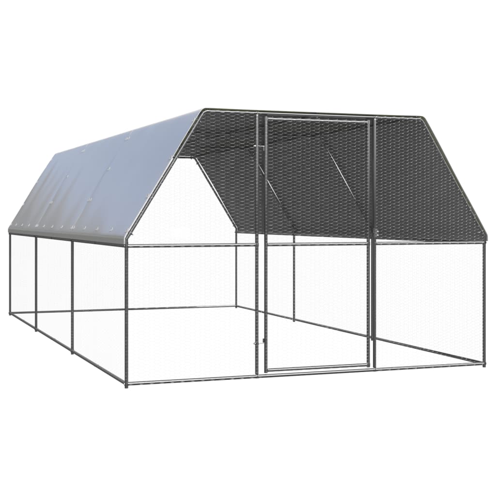 Outdoor-Hühnerkäfig 2x4x2 m Verzinkter Stahl
