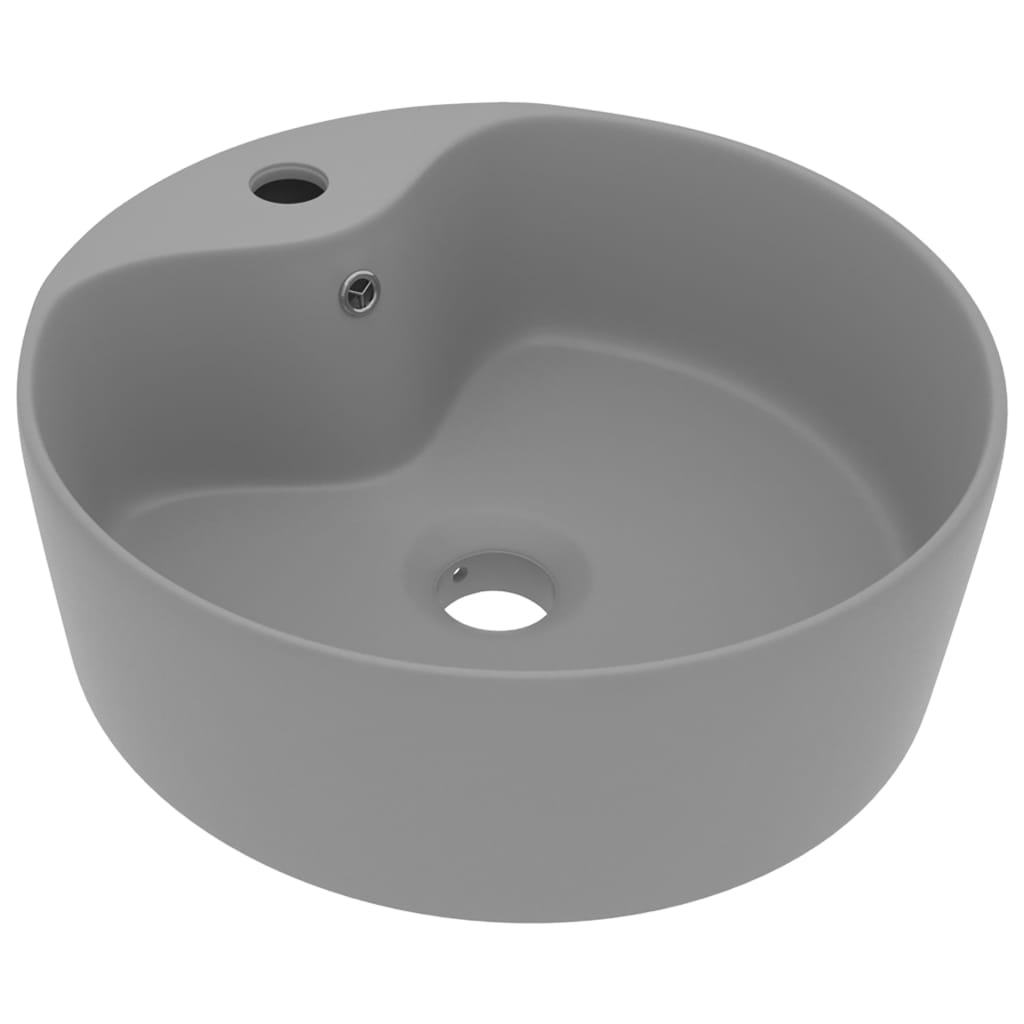 Luxus-Waschbecken mit Überlauf Matt-Weiß 36x13 cm Keramik