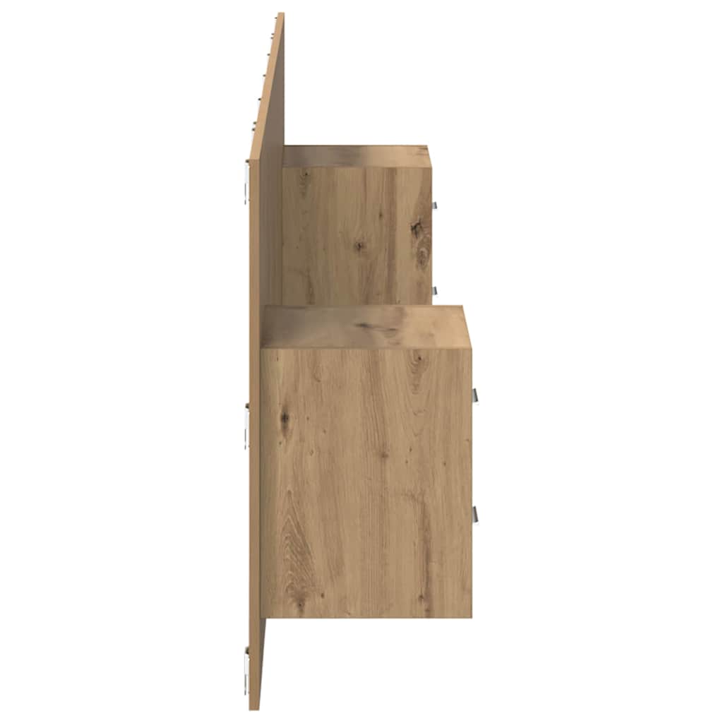Kopfteil mit Nachttischen Weiß Holzwerkstoff