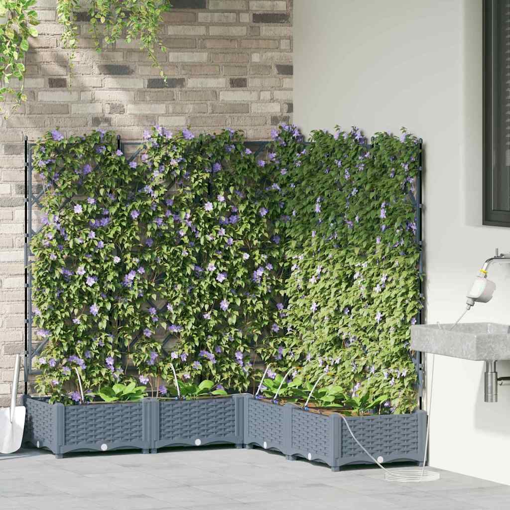 Garten-Pflanzgefäß 4 Stk. Braun 160 x 40 x 22 cm PP