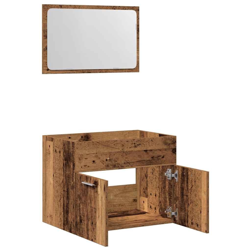 2-tlg. Badmöbel-Set Weiß Holzwerkstoff