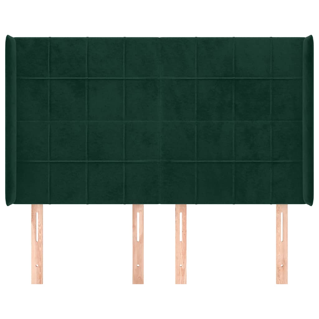 Kopfteil mit Ohren Dunkelblau 93x16x78/88 cm Samt