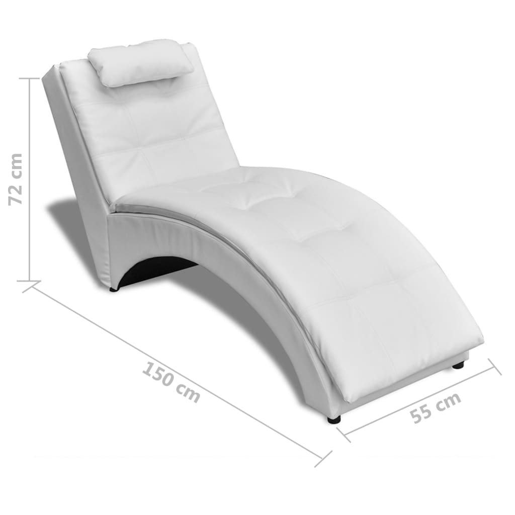 Chaiselongue mit Kissen Schwarz Kunstleder
