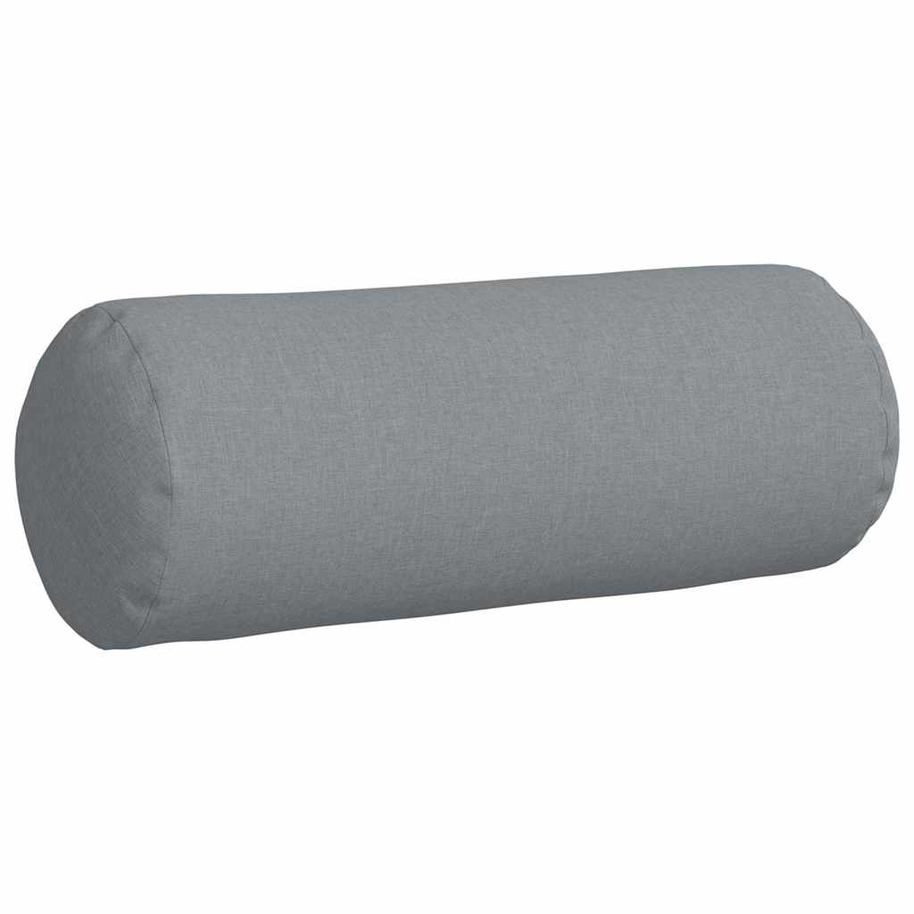 Bolsterkissen 2 Stück Hellgrau Ø 15 x 40 cm Stoff
