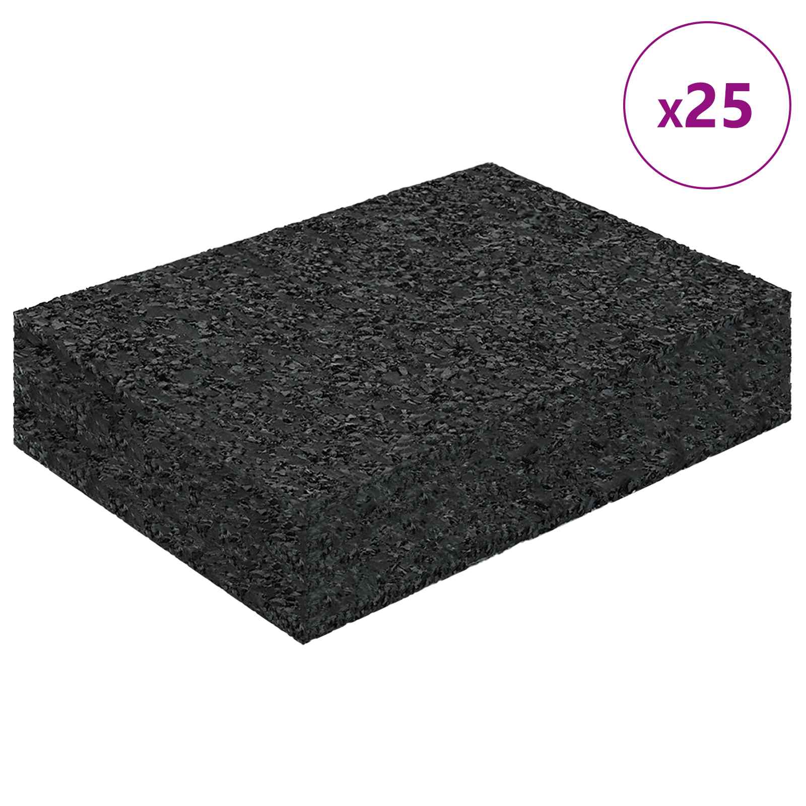 Gummigranulat-Patiopad Schwarz 6 x 9 x 0,3 cm Gummi