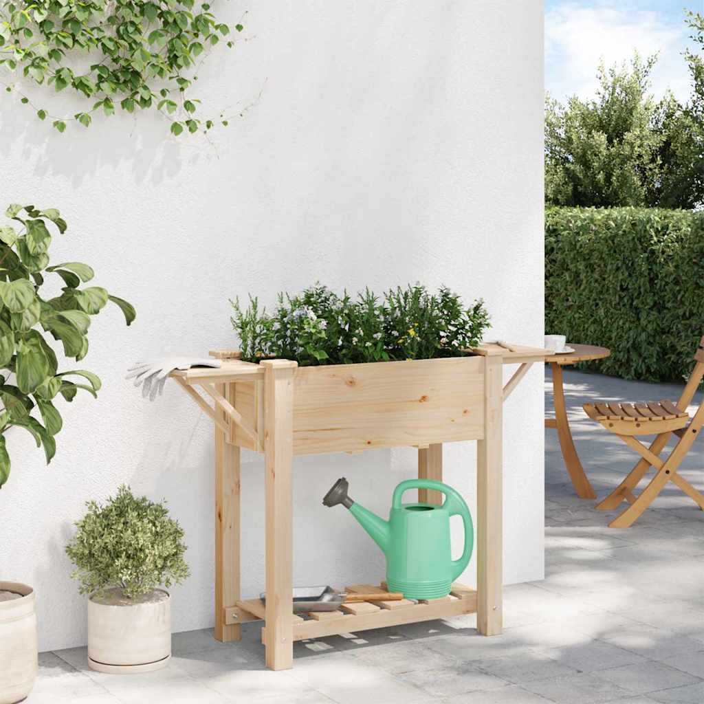 Garten-Pflanzgefäß mit Regal Beige 111 x 37 x 76,5 cm