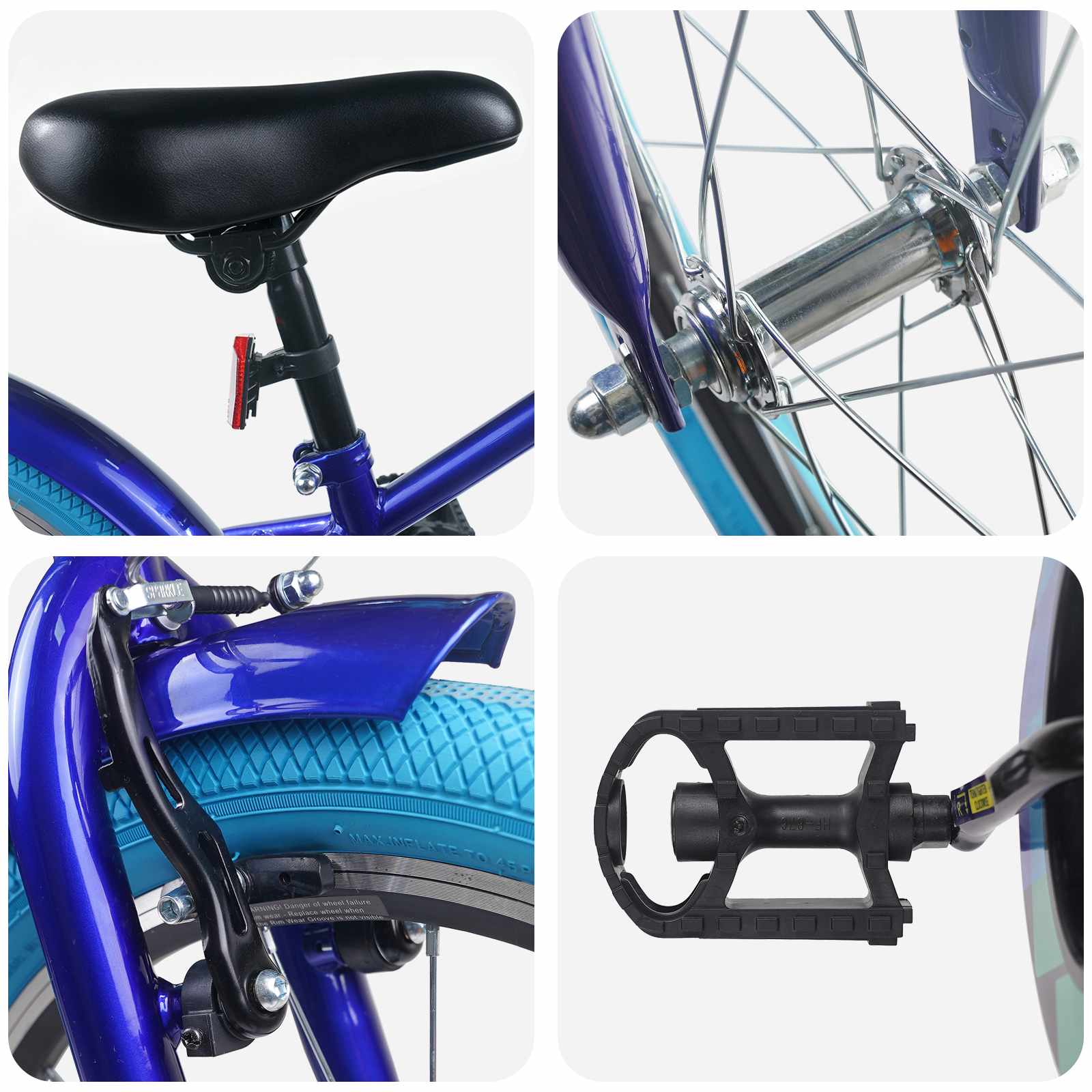 Kinderfahrrad 16 Zoll für 4-6 Jahre alt Schwarz
