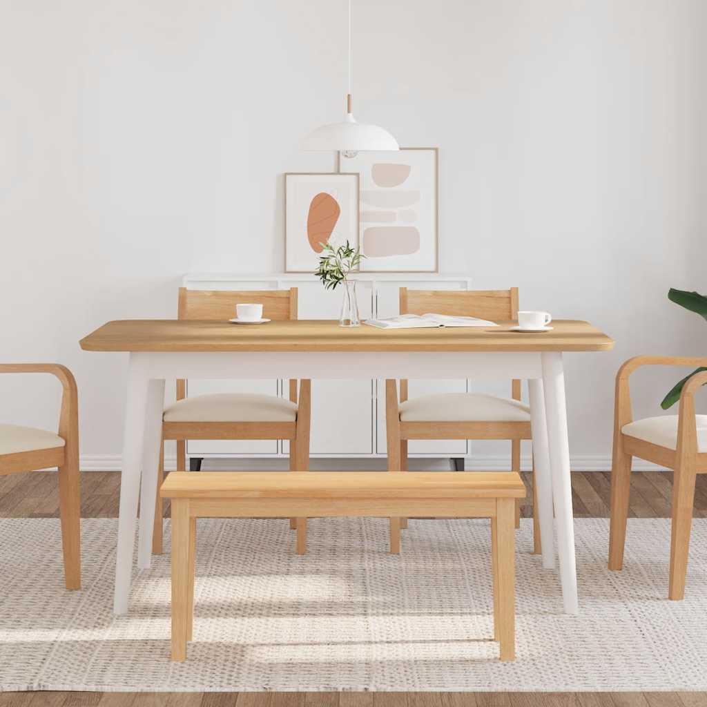 Bank 90 cm Braun Massivholz Gummibaum