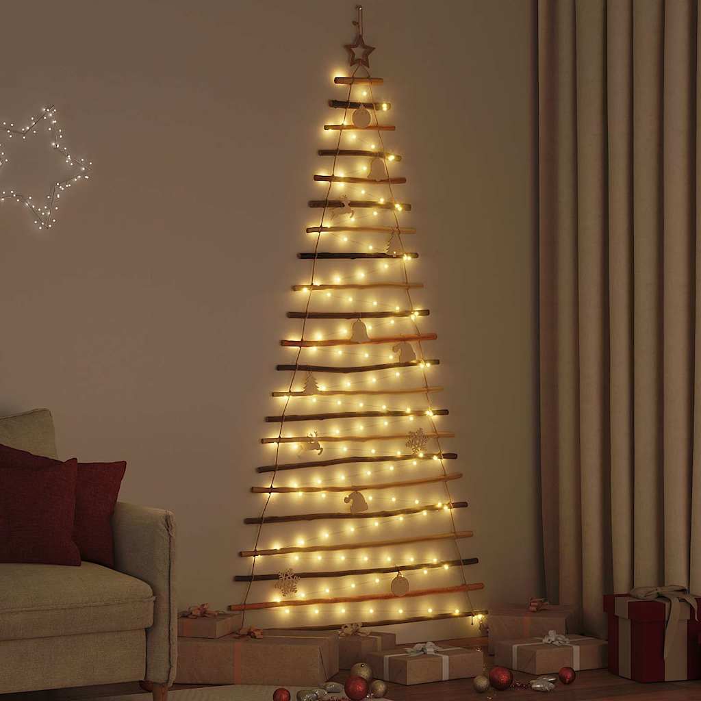 Weihnachtsbaum mit 30 LEDs Natur 90 cm Massives Eschenholz