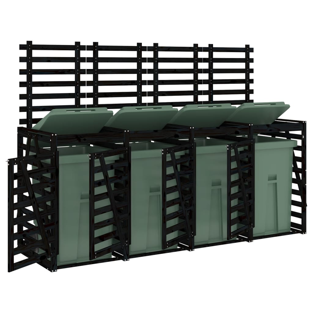 Mülltonnenbox für 4 Tonnen Massivholz Kiefer