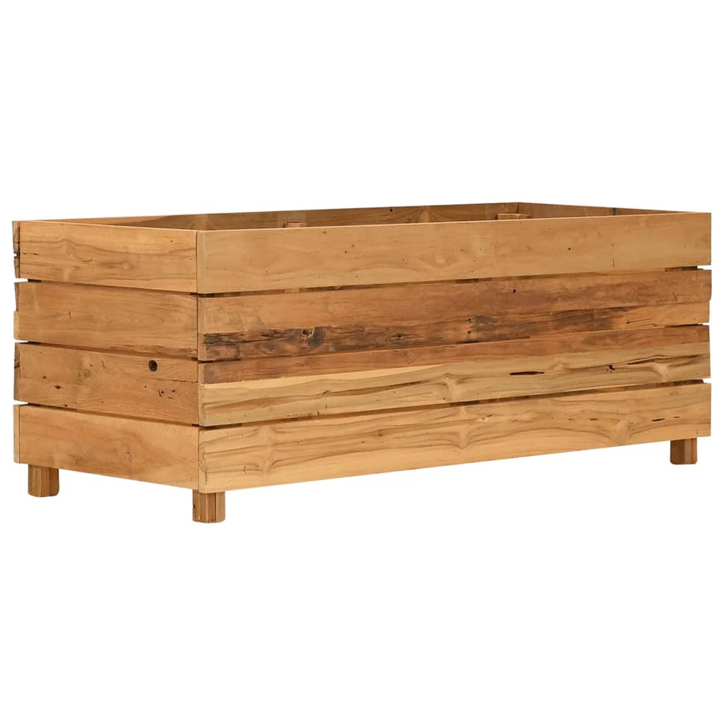 Hochbeet 100x40x72 cm Teak Altholz und Stahl