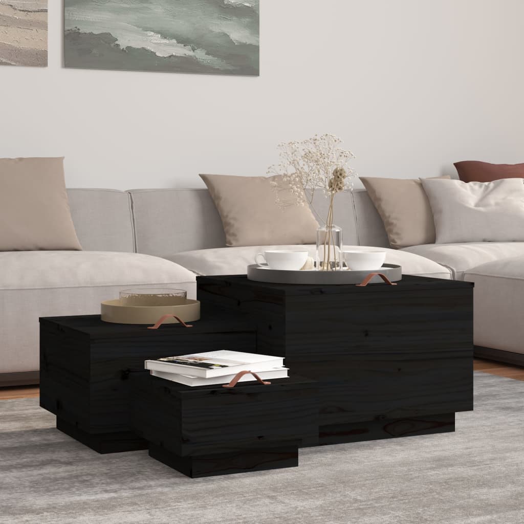 Aufbewahrungsboxen mit Deckeln 3 Stk. Weiß Massivholz Kiefer