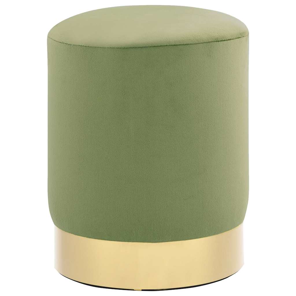Hocker Dunkelgrün und Golden Samt 28 x 36 cm