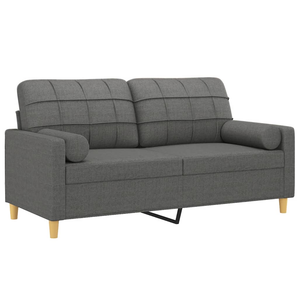 2-Sitzer-Sofa mit Zierkissen Braun 120 cm Stoff